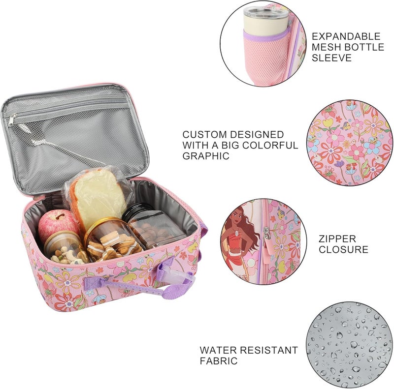 Bio World Disney Princess Characters On Floral Print 8" Lunch Kit - Image 3